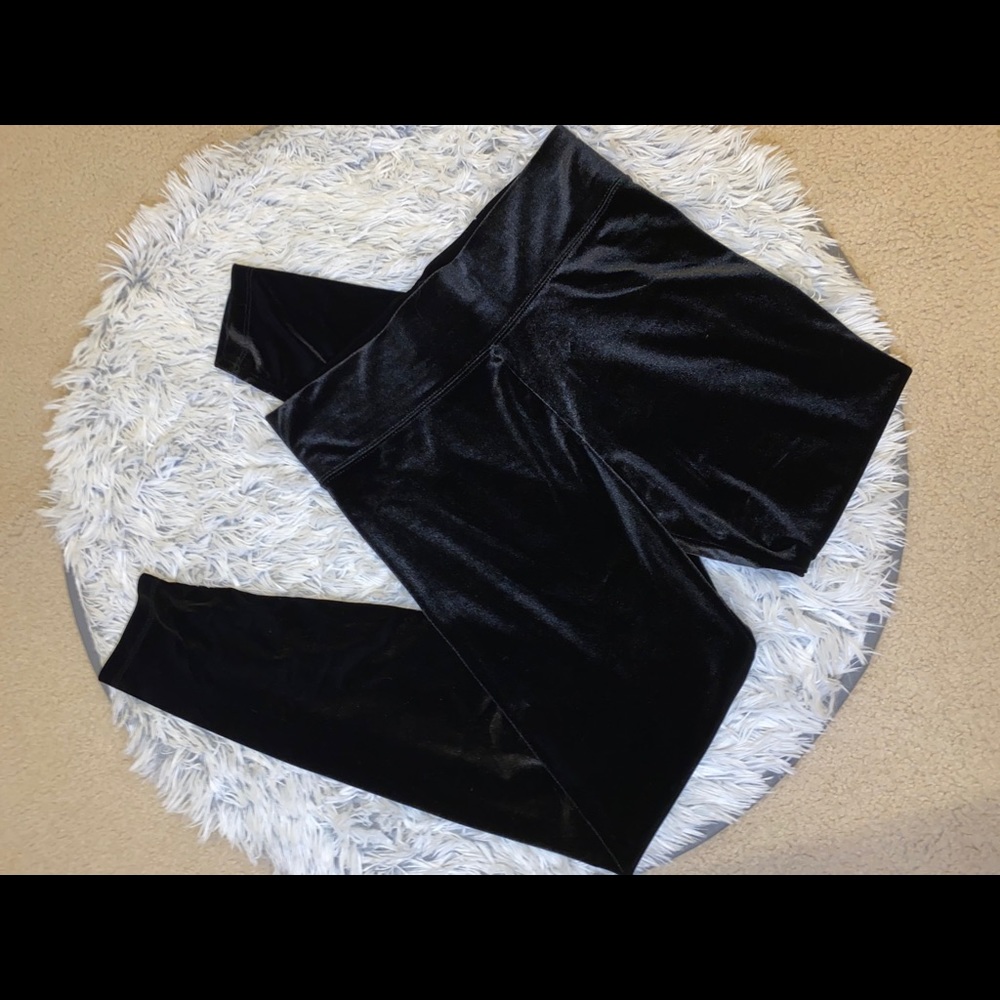 Black Velvet Leggings